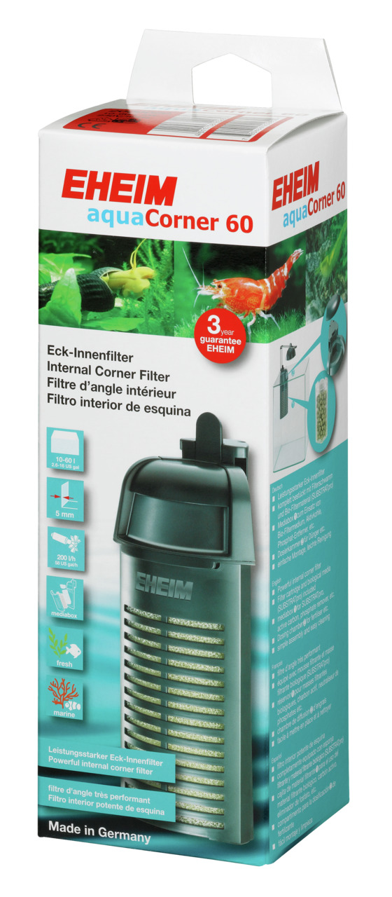 EHEIM 200 aquaCorner 60 Innenfilter mit Filtermasse