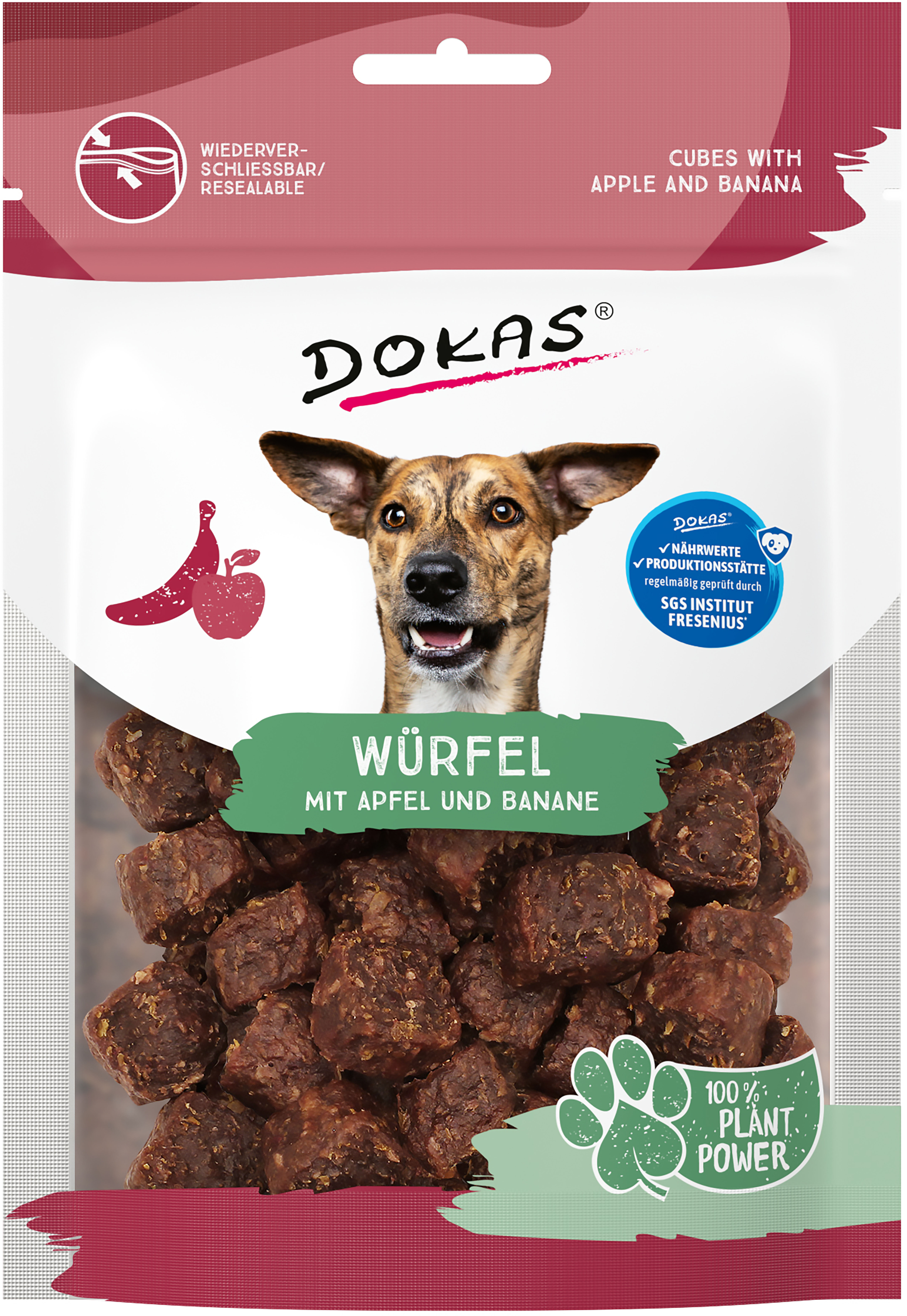 DOKAS Würfel Apfel+Banane Hundesnack