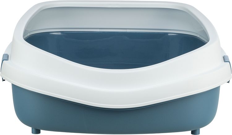 TRIXIE Katzentoilette Primo XXL, mit Rand, 56 × 25 × 71 cm, blau/weiß