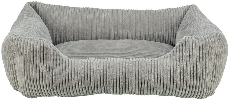 TRIXIE Vital Bett Jonna eckig mit Cordplüsch und Memory-Foam, hellgrau