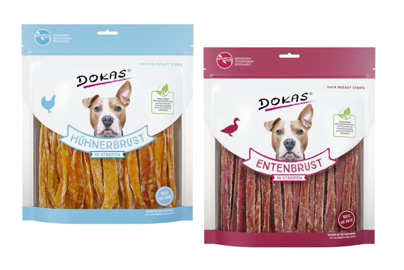 DOKAS Snack-Mix Fleisch-Streifen 2x500g Hundesnack