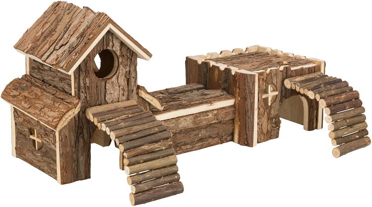 TRIXIE Tunnelsystem Frida, Mäuse, Rindenholz, 47 × 22 × 15 cm