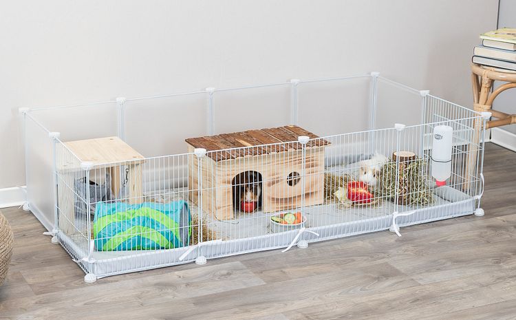 TRIXIE Indoor Freilaufgehege, Metall/Kunststoff, 140 × 35 × 70 cm, weiß