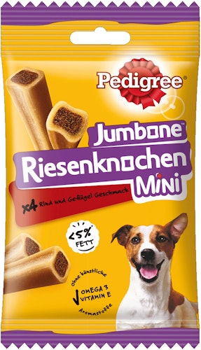PEDIGREE JUMBONE Riesenknochen mit Rind und Geflügel Geschmack Hundekauknochen