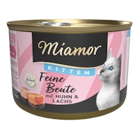 Miamor Feine Beute Kitten Dose 24x185g Huhn & Lachs Katzennassfutter