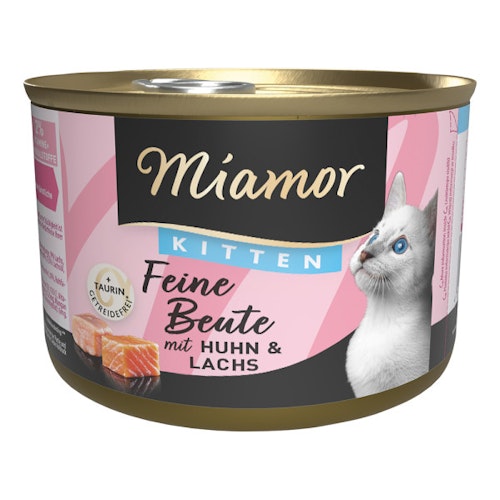 Miamor Feine Beute Kitten Dose 6x185g Huhn & Lachs Katzennassfutter