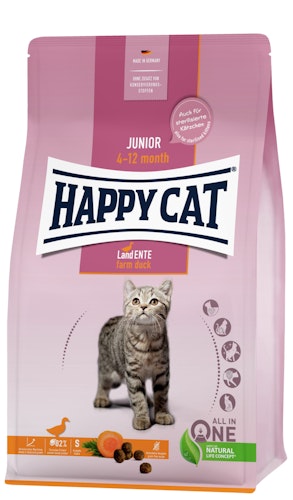 HAPPY CAT Supreme Young Junior Land-Ente Katzentrockenfutter