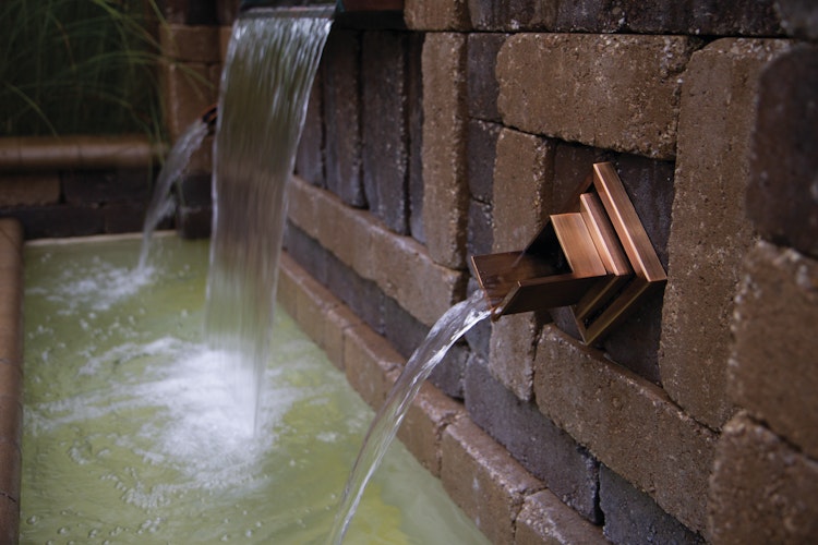 Oase Wasserspeier Wand Rhombus Kupfer