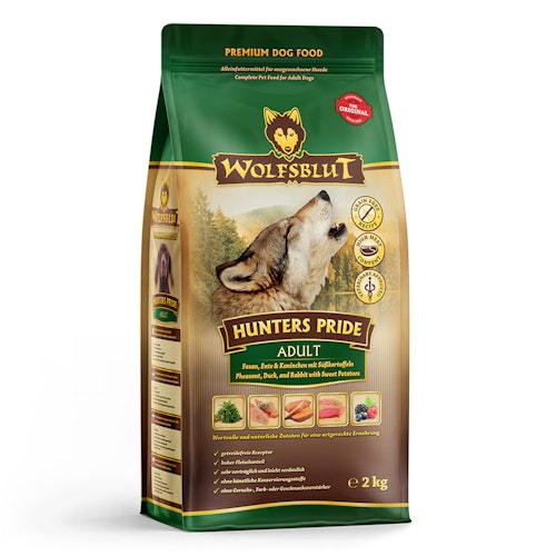WOLFSBLUT Hunters Pride Fasan, Ente & Kaninchen mit Süßkartoffeln Hundetrockenfutter