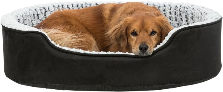 TRIXIE Vital Bett Lino, oval, schwarz/grau