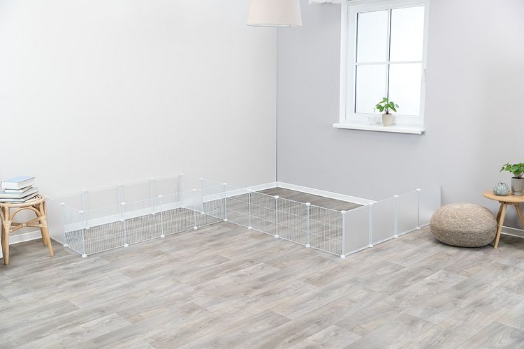 TRIXIE Indoor Freilaufgehege, Metall/Kunststoff, 140 × 35 × 70 cm, weiß
