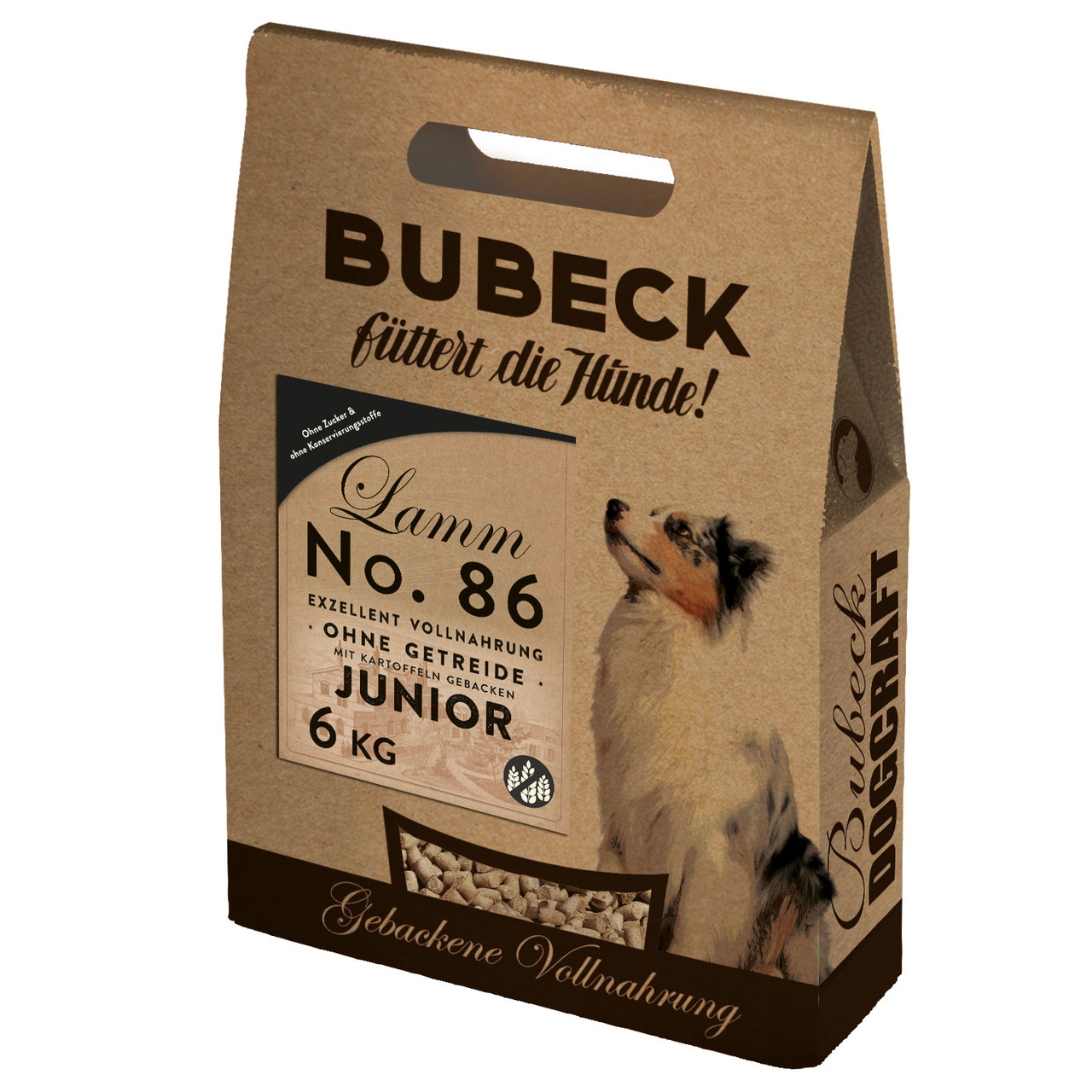 Bubeck Nr. 86 Junior Lammfleisch mit Kartoffel und Bierhefe Hundetrockenfutter