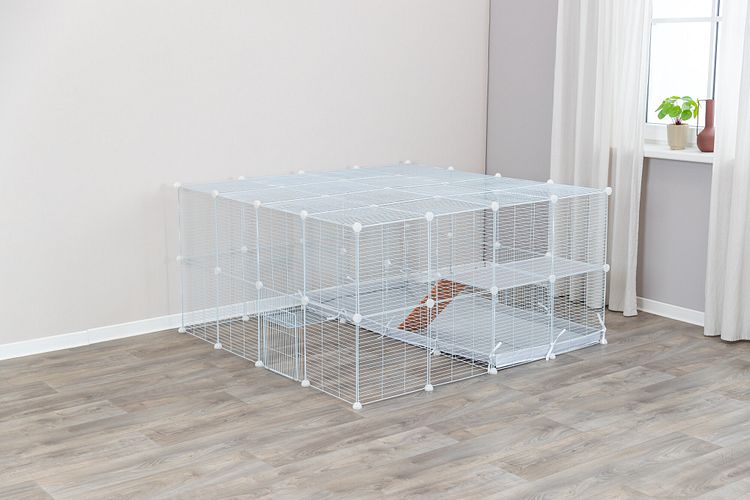 TRIXIE Indoor Freilaufgehege, Metall/Kunststoff, 140 × 35 × 70 cm, weiß