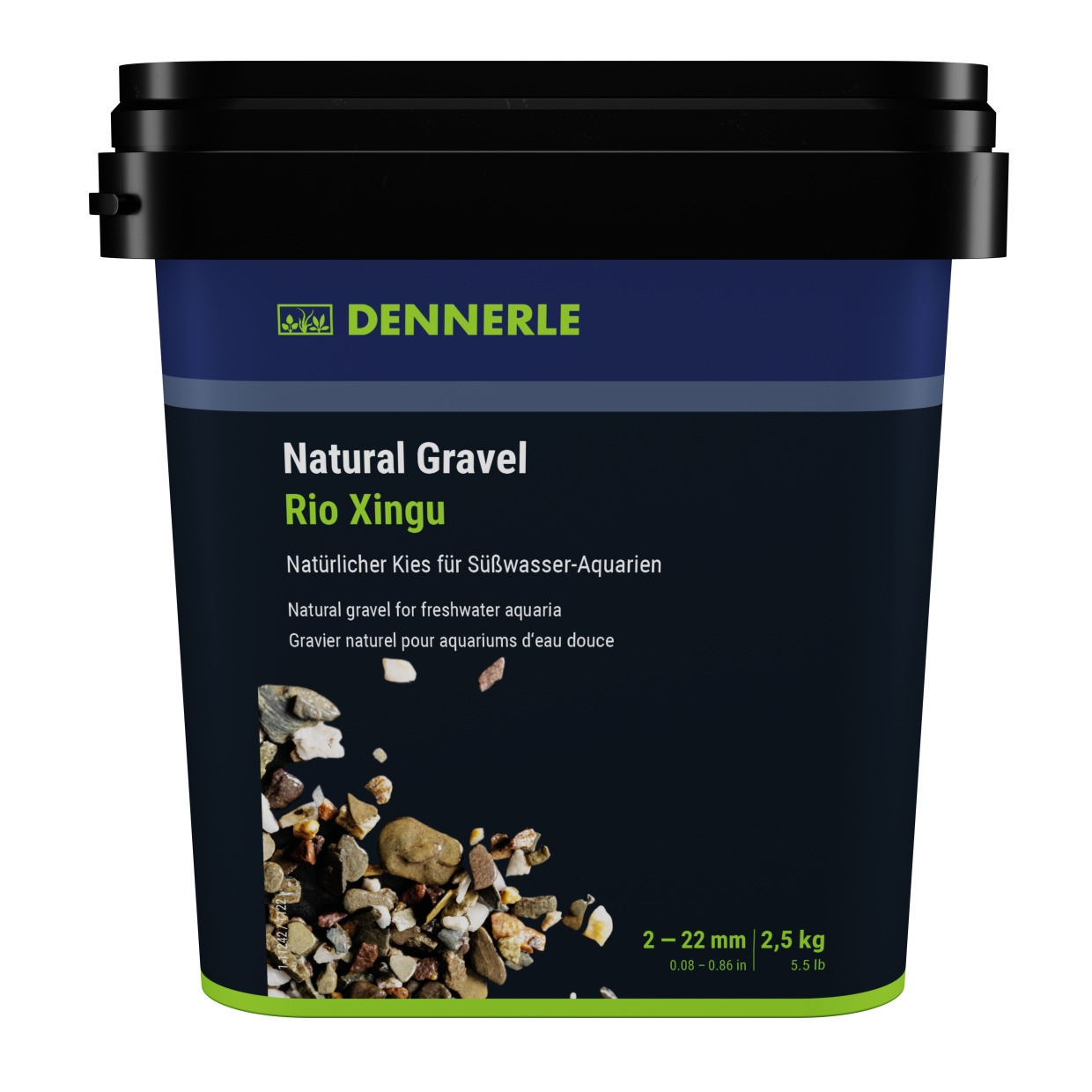 DENNERLE Natural Gravel Rio Xingu 2-22 Millimeter  2,5 Kilogramm Aquarieneinrichtung