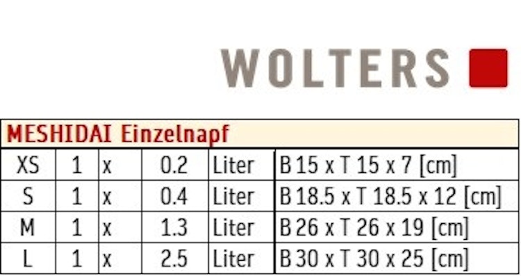 Wolters Meshidai True Einzelnapf - Teak