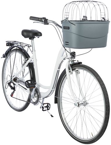 TRIXIE Front-Fahrradkorb, Kunststoff, 42 × 39 × 30 cm, grau