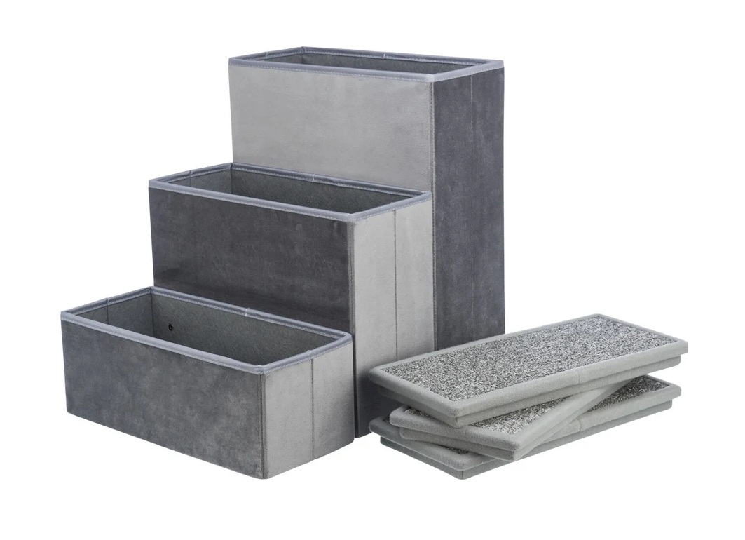 TRIXIE Treppe mit Stauraum, 34 × 45 × 50 cm, grau
