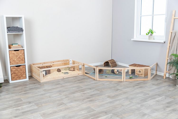 TRIXIE Indoor Freilaufgehege, Meerschweinchen, 4 Elemente à 60 × 30 cm