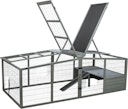 Vorschaubild Freilaufgehege XL mit Abdeckung, Holz, 233 × 79 × 116 cm, grau