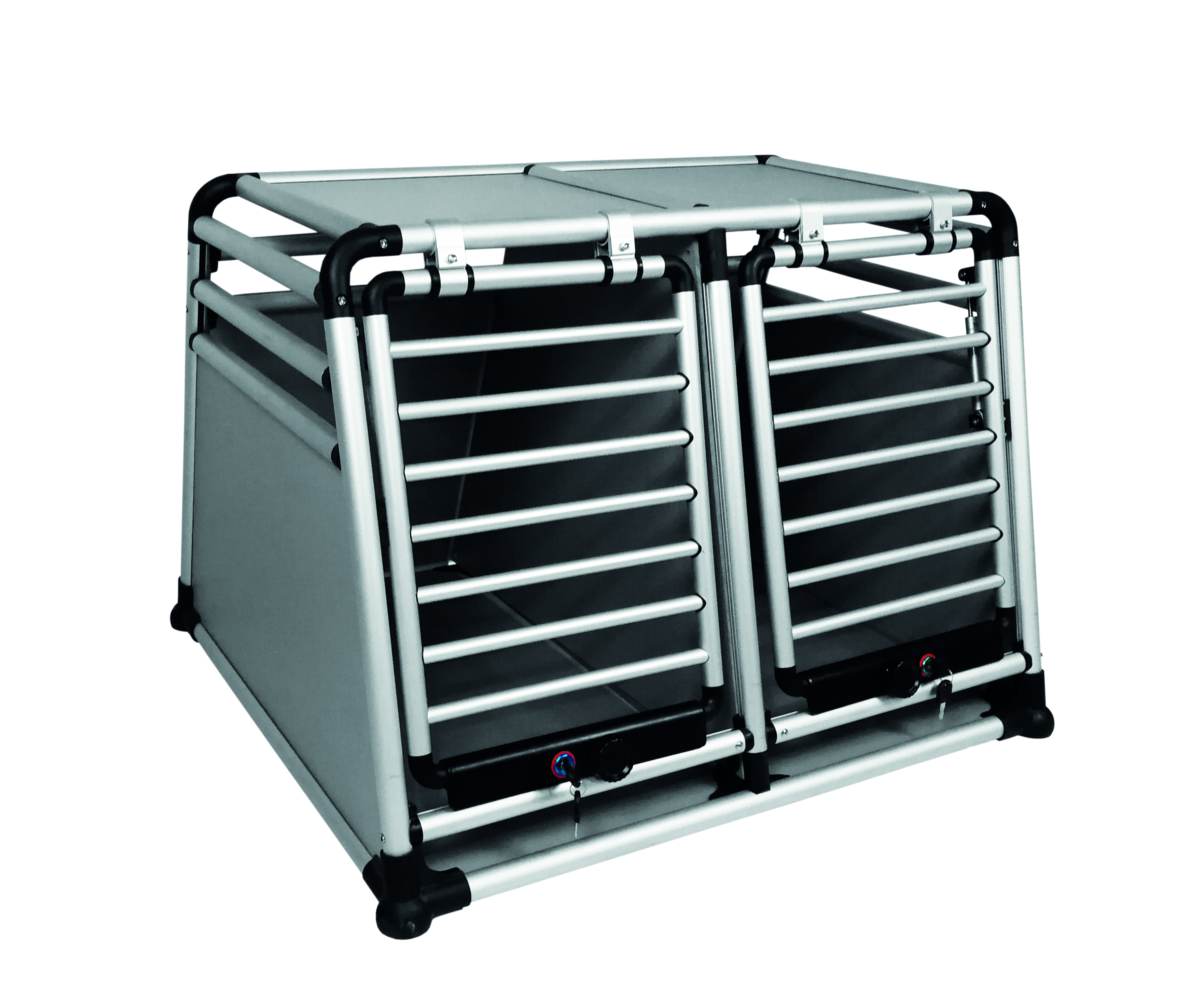 NOBBY Aluminium Autotransportbox doppelt "ROUND CORNER" 83,5 x 96,5 x 68,6 cm