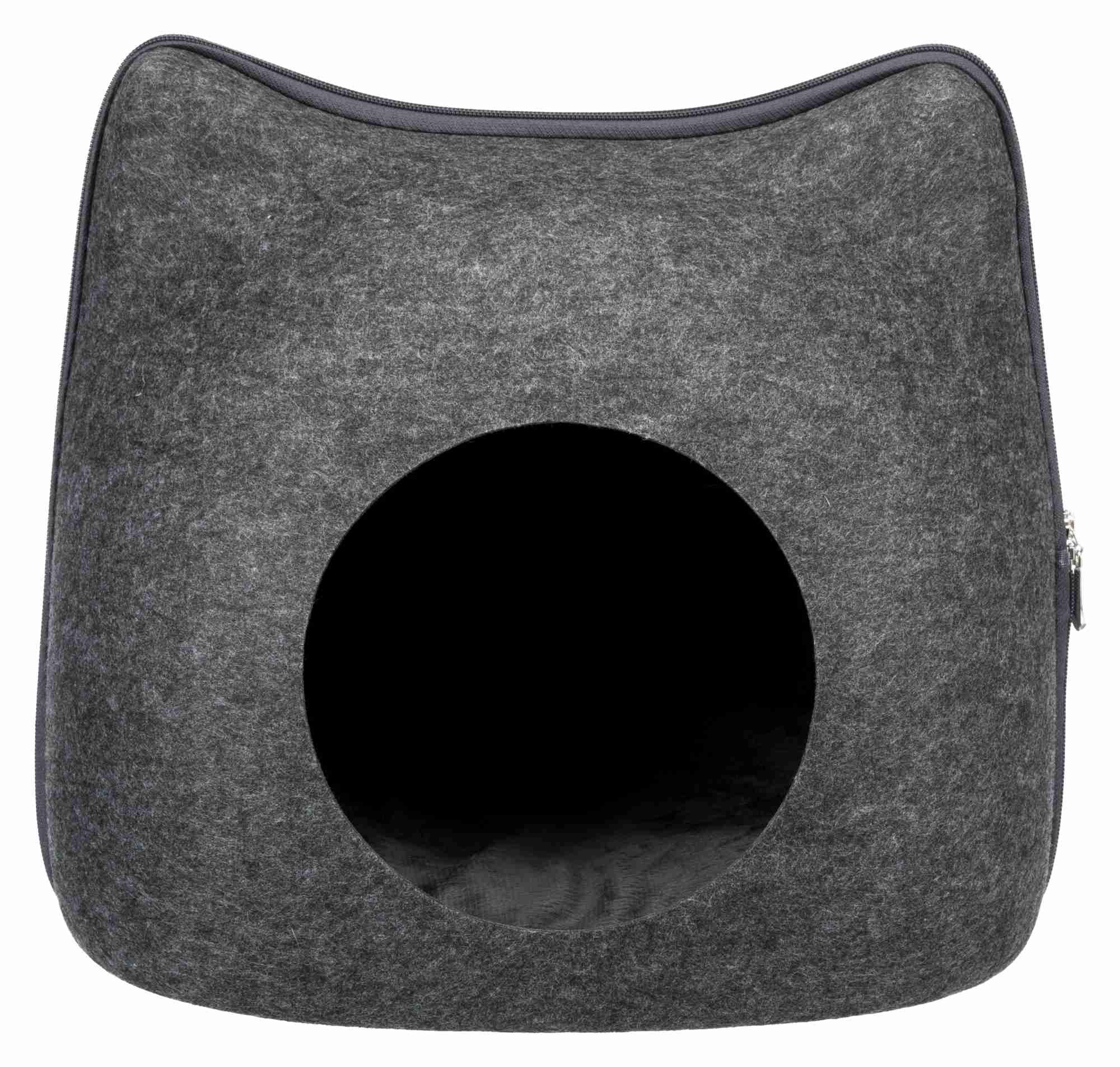 TRIXIE Höhle Cat, Filz, 38 × 35 × 37 cm, anthrazit