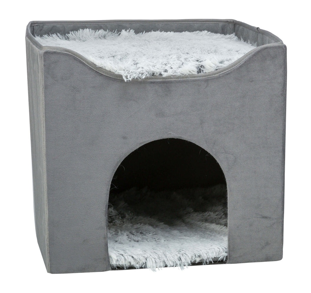 TRIXIE Höhle Harvey, 38 × 38 × 38 cm, grau/weiß-schwarz