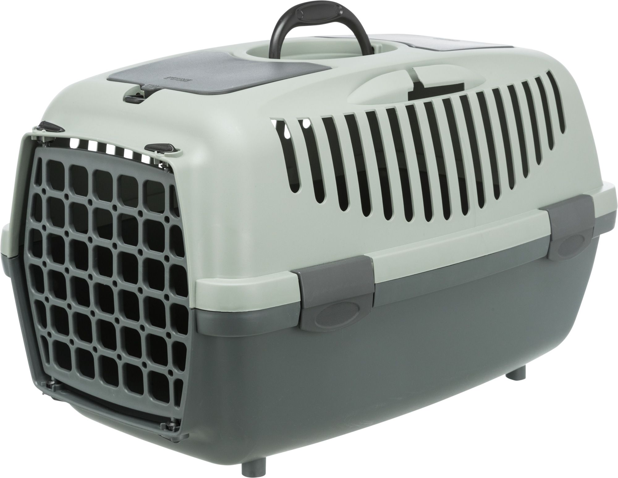TRIXIE Transportbox Capri 2, recycelt, XS–S: 37 × 34 × 55 cm, anthrazit/grau-grün