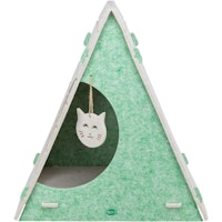 Höhle Lucy, Filz, dreieckig, 46 × 50 × 38 cm, sand/grün