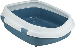 TRIXIE Katzentoilette Primo XXL, mit Rand, 56 × 25 × 71 cm, blau/weiß