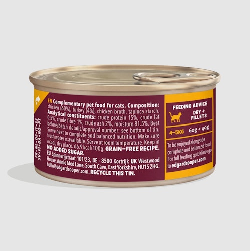 Edgard&Cooper Frisches Huhn und Truthahn 70g Katzenfeuchtfutter