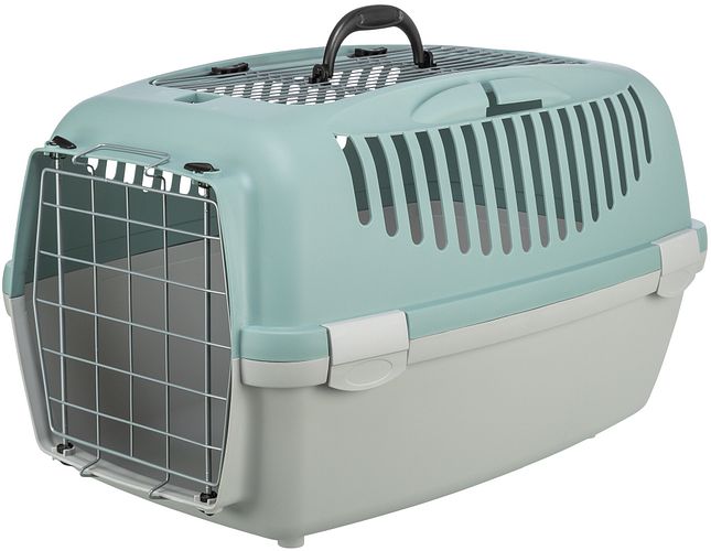 TRIXIE Transportbox Capri 3 Open Top, S: 40 × 38 × 61 cm, hellgrau/salbei