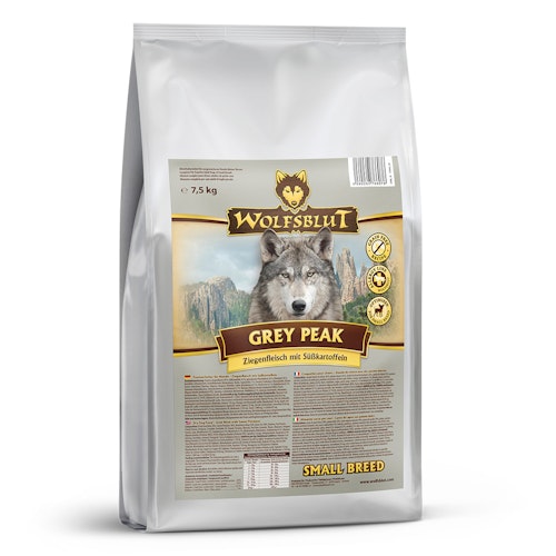 WOLFSBLUT Grey Peak Small Breed Ziegenfleisch mit Süßkartoffel Hundetrockenfutter