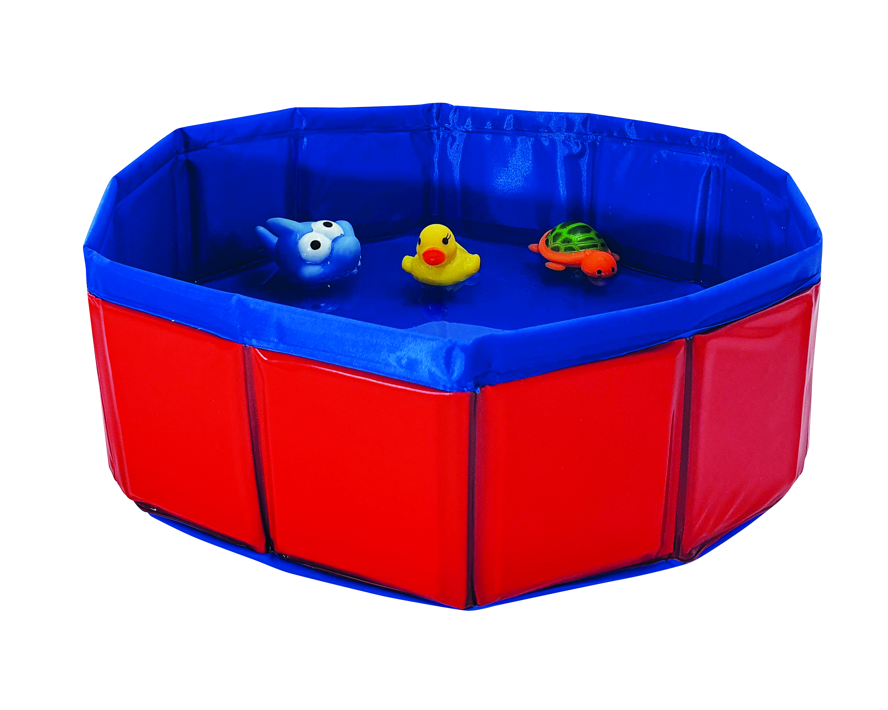 NOBBY Katzen Spielpool mit Spielzeug rot/blau; Ø 30 x 11 cm