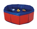 Vorschaubild NOBBY Katzen Spielpool mit Spielzeug rot/blau; Ø 30 x 11 cm