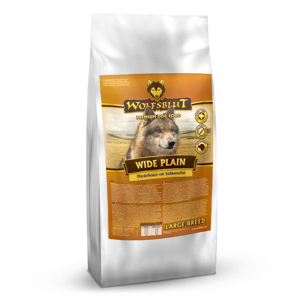 WOLFSBLUT Wide Plain Large Breed Pferdefleisch mit Süßkartoffeln Hundetrockenfutter