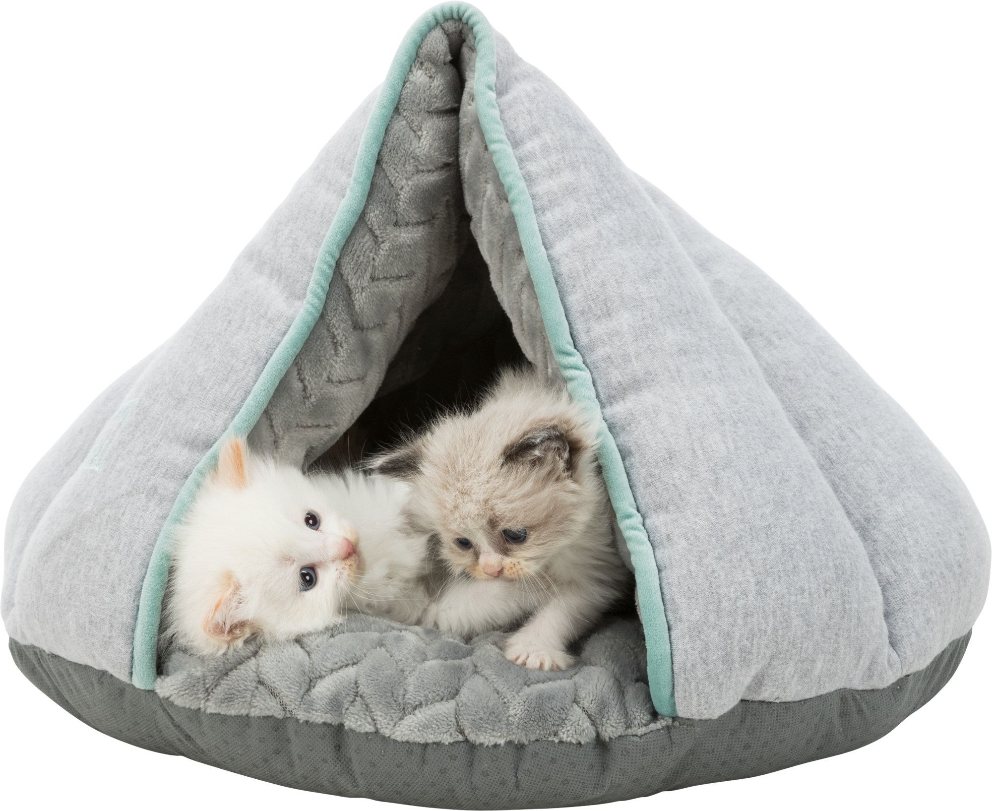 TRIXIE Junior Höhle, rund, 45 × 30 × 40 cm, hellgrau/mint