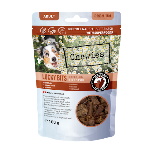 Chewies Lucky Bits Hirsch und Huhn Adult 100g