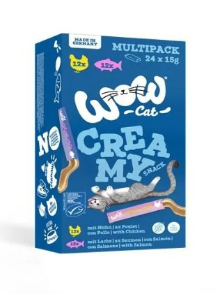 WOW Creamy Snack 4 x 24x15g Multipack Katzensnack-Sparpaket