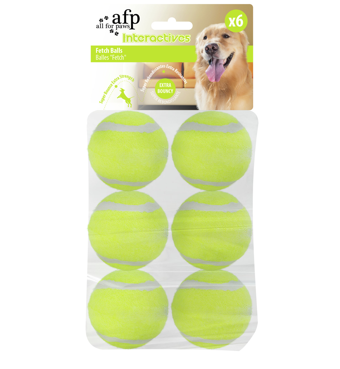 all for paws (afp) Bounce Tennisbälle 5 cm (6 Stück)