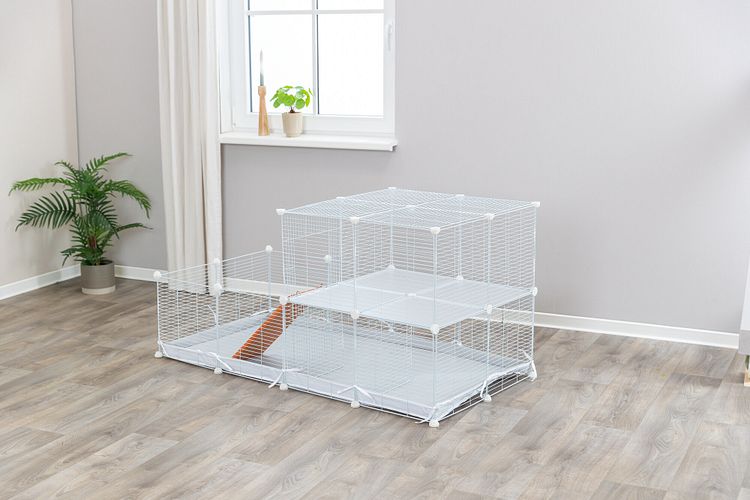TRIXIE Indoor Freilaufgehege, Metall/Kunststoff, 140 × 35 × 70 cm, weiß