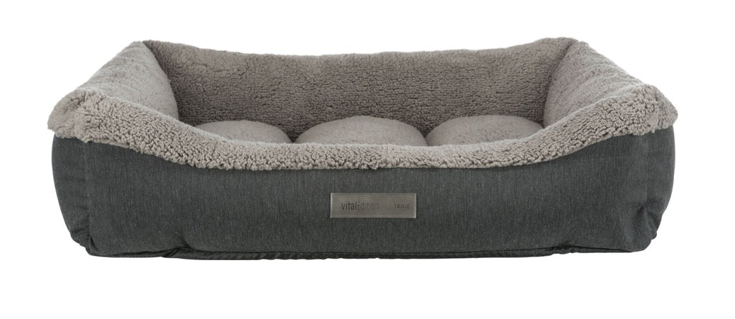 TRIXIE Vital Bett Remo, eckig, Kunstleder, 90 × 70 cm, schwarz