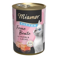 Miamor Feine Beute Kitten Dose 12x400g Huhn & Lachs Katzennassfutter