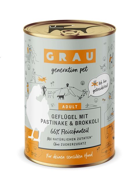 grau Hund 400 Gramm HundenassfutterVorschaubild