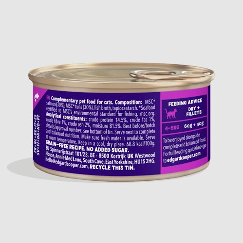 Edgard&Cooper Frischer Lachs & Wildfang-Thunfisch 70g Katzenfeuchtfutter