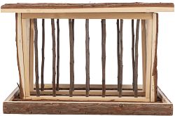 TRIXIE Heuraufe mit Boden und Dach, Rindenholz, 40 × 22 × 30 cm