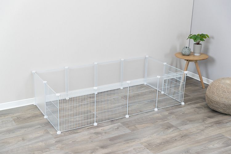 TRIXIE Indoor Freilaufgehege, Metall/Kunststoff, 140 × 35 × 70 cm, weiß