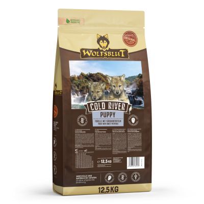 WOLFSBLUT Cold River Puppy Forelle mit Süßkartoffel Hundetrockenfutter