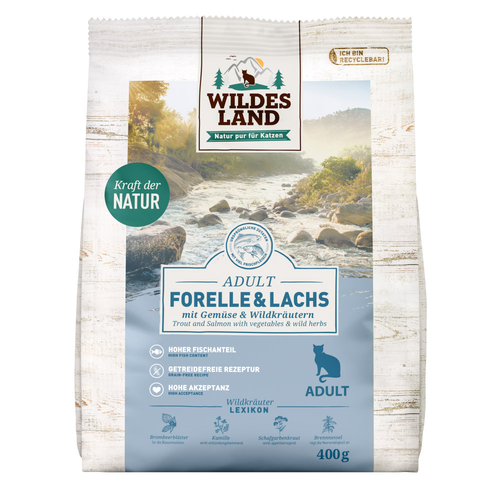 WILDES LAND Katze Forelle und Lachs