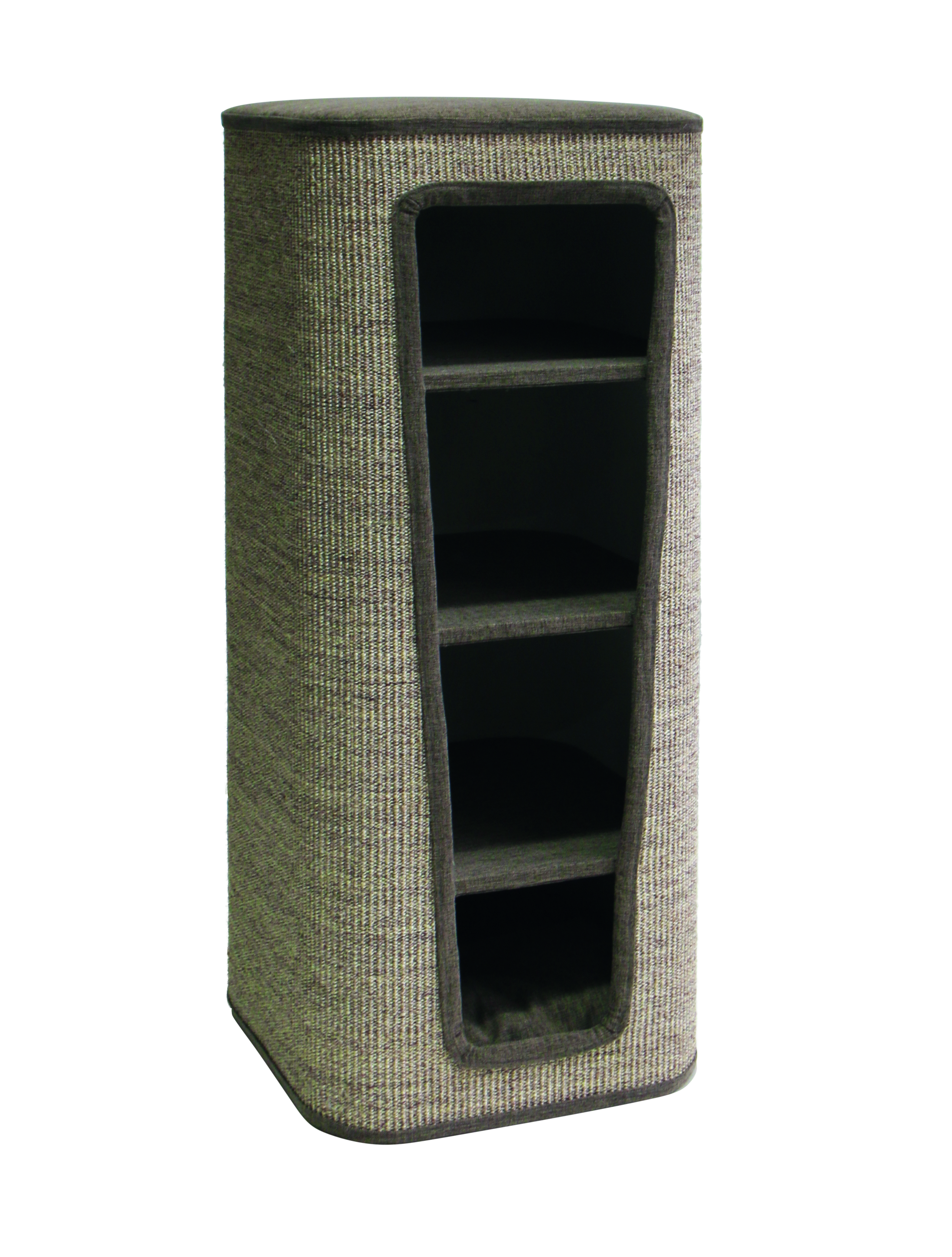 NOBBY Kratztonne "CAPTA IV" braun Leinenoptik 50 x 50  x 120 cm