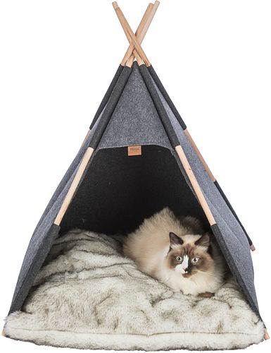TRIXIE Höhle Tipi, Filz, 70 × 70 × 70 cm, anthrazit